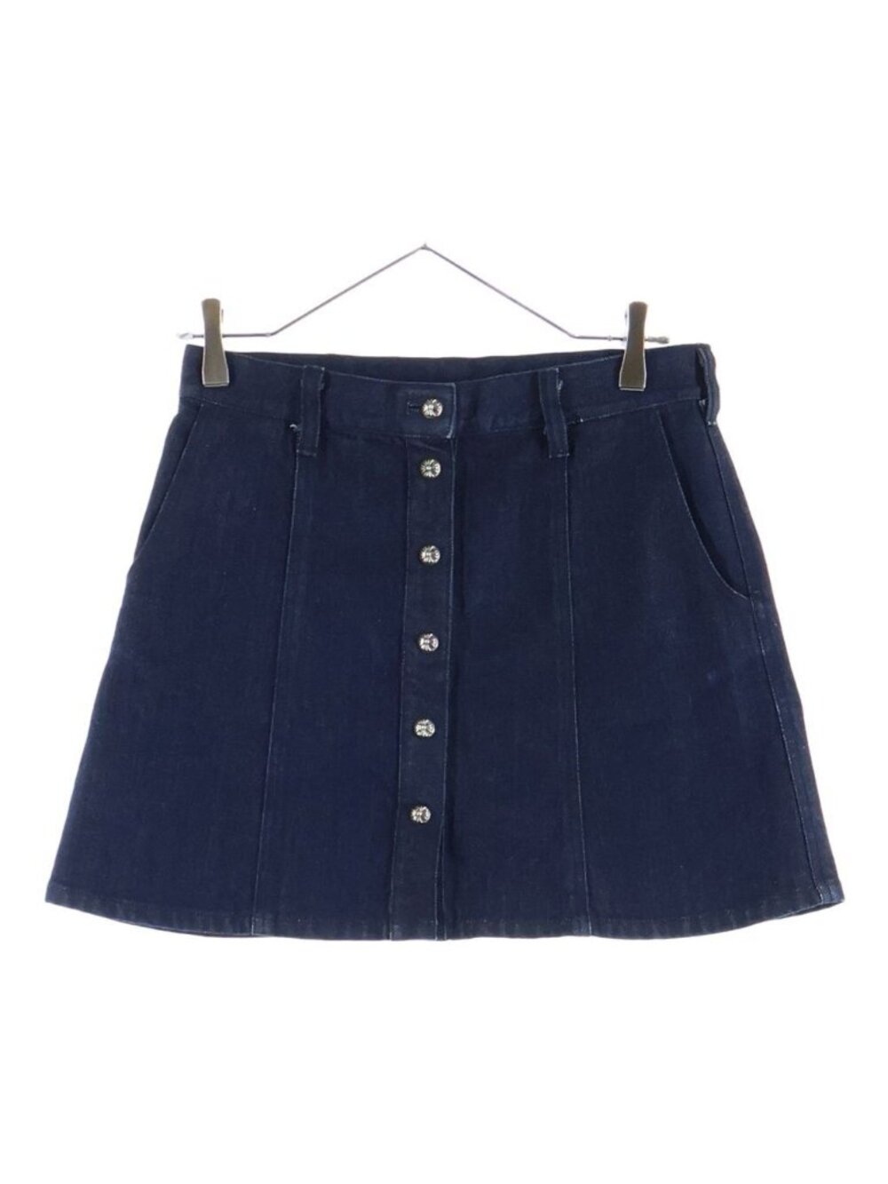 Chrome Hearts Cross Ball Button Denim Skirt Indigo